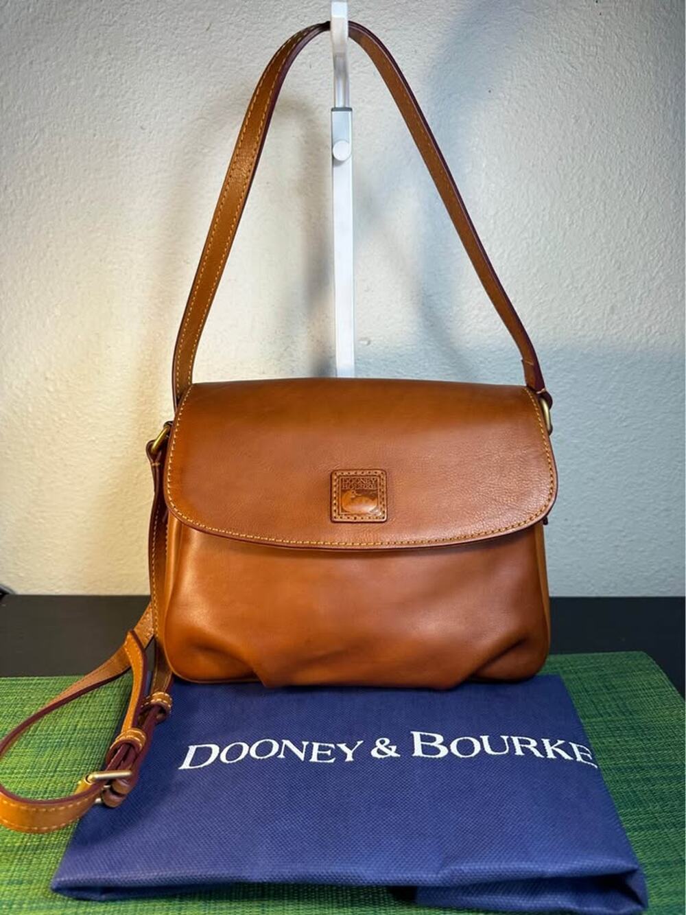 Dooney & Bourke Florentine Vacchetta Leather Saddle Bag - Tan/Cognac NWOT
